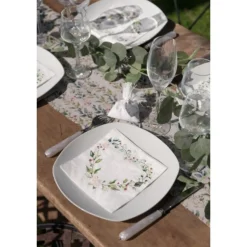 Bryllupsservietter Hjerte Blomster