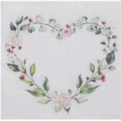 Bryllupsservietter Hjerte Blomster