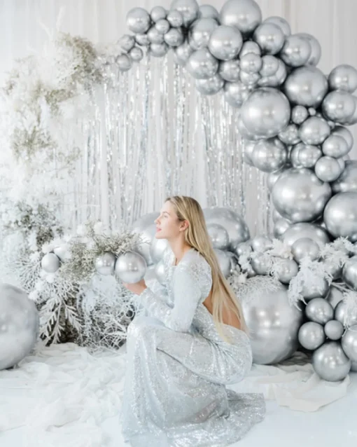 Bubble Krom Ballong Sølv