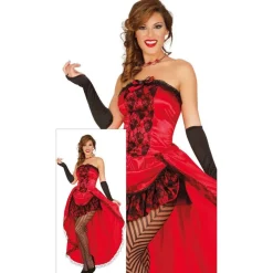Burlesque Danser Kostyme Rød
