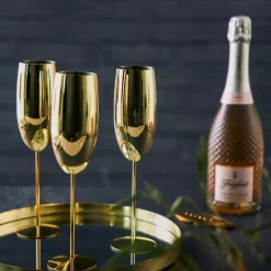 Champagneglass Gull Rustfritt Stål