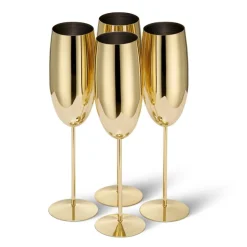 Champagneglass Gull Rustfritt Stål