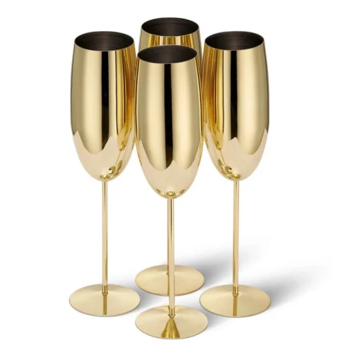 Champagneglass Gull Rustfritt Stål