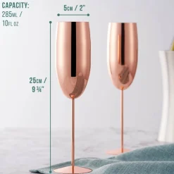Champagneglass Gullrosa Rustfritt Stål