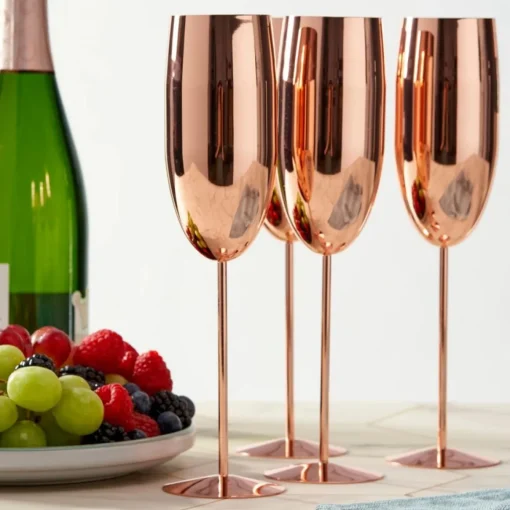 Champagneglass Gullrosa Rustfritt Stål