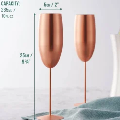 Champagneglass Gullrosa Rustfritt Stål
