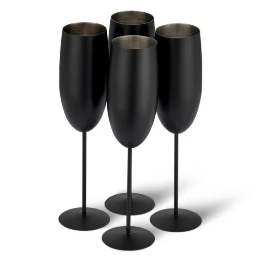 Champagneglass Matt Svart Rustfritt Stål
