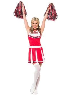 Cheerleader Kostyme Rød og Hvit