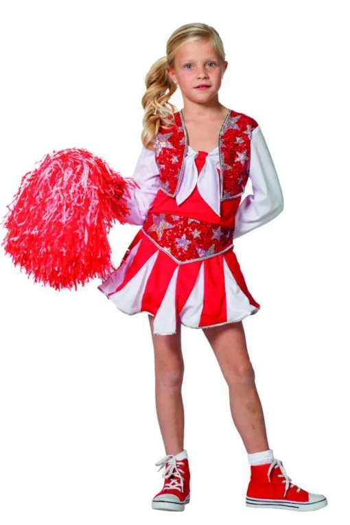 Cheerleader Stjerner Barnekostyme Rød
