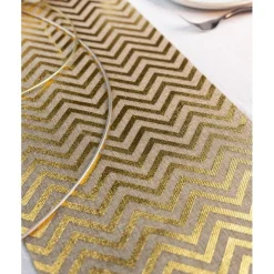 Chevron Jute Bordløper Gull
