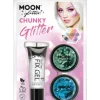 Chunky Glitter Sminkesett Grønn og Blå