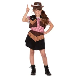 Cowboy Kjole Barnekostyme Brun