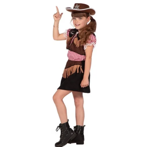 Cowboy Kjole Barnekostyme Brun
