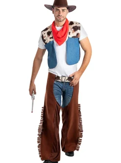 Cowboy Kostyme Blå og Brun