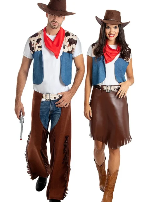 Cowboy Kostyme Blå og Brun