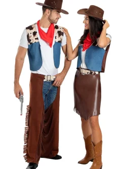 Cowboy Kostyme Blå og Brun