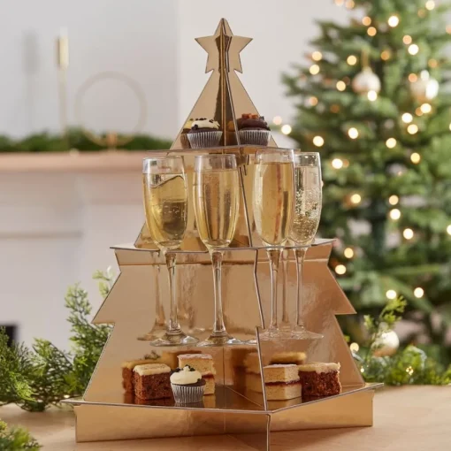 3D Juletre Champagne Vegg