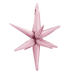 3D Stjerne Folieballong Lyserosa