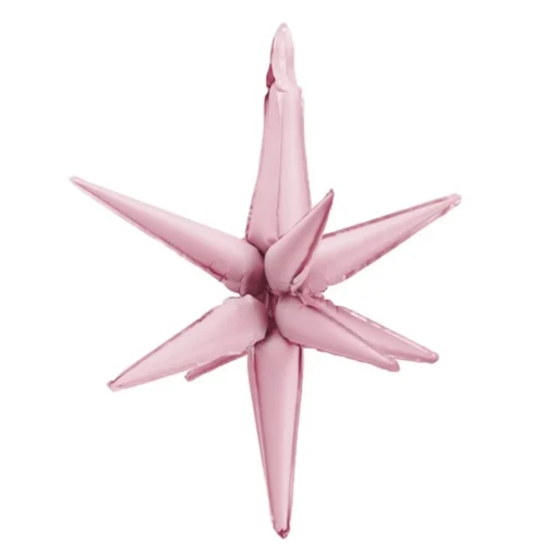 3D Stjerne Folieballong Lyserosa