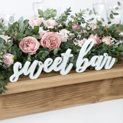 3D Sweet Bar Treskilt Hvit