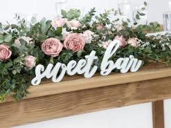 3D Sweet Bar Treskilt Hvit