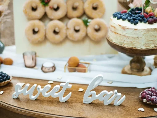 3D Sweet Bar Treskilt Hvit