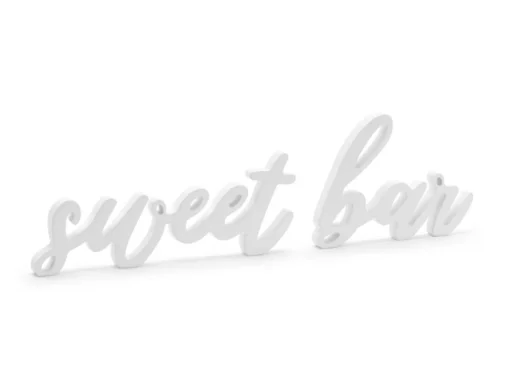 3D Sweet Bar Treskilt Hvit