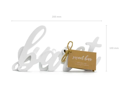 3D Sweet Bar Treskilt Hvit