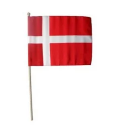 Dansk Dannebrog Vifteflagg Tre