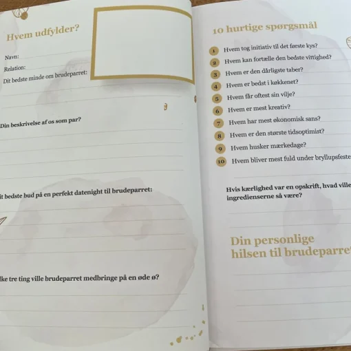 Dansk En Hilsen til Brudeparet Gjestebok
