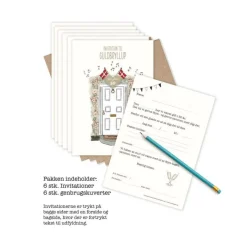 Dansk Gullbryllup Invitasjonskort