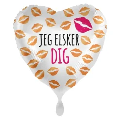 Dansk Jeg Elsker Dig Hjerte Folieballong