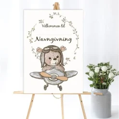 Dansk Navngivning Velkomstplakat Lyseblå