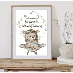 Dansk Navngivning Velkomstplakat Lyseblå