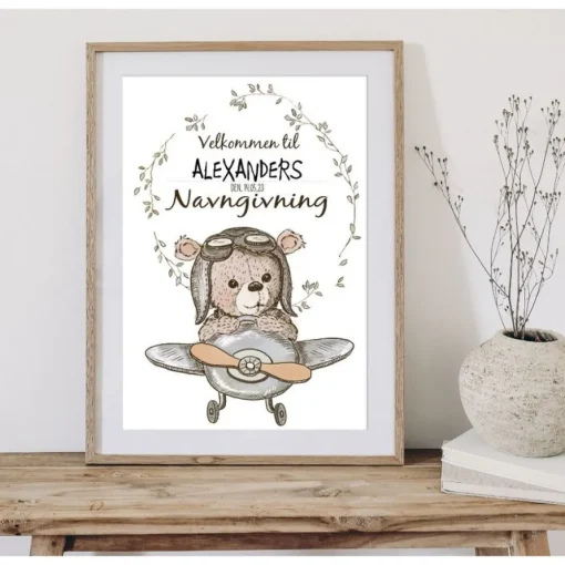 Dansk Navngivning Velkomstplakat Lyseblå