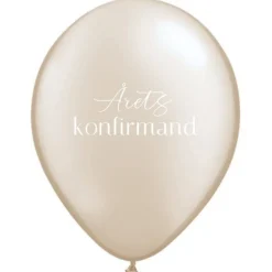 Dansk Årets Konfirmand Ballonger Beige