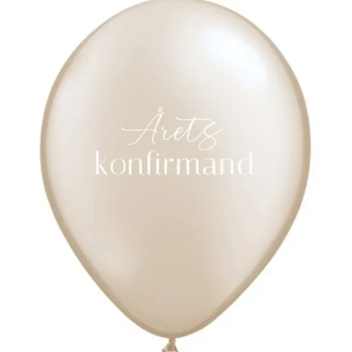 Dansk Årets Konfirmand Ballonger Beige