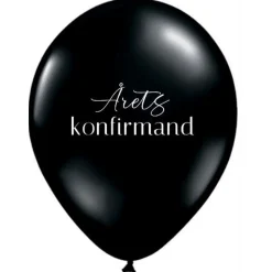 Dansk Årets Konfirmand Ballonger Svart