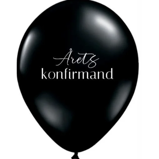 Dansk Årets Konfirmand Ballonger Svart