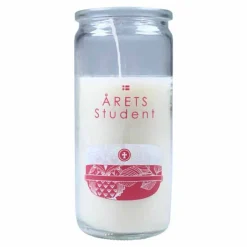 Dansk Årets Student Lys I Glass Rød