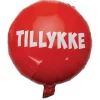 Dansk Rund Tillykke Folieballong
