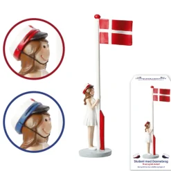 Dansk Student Danmark Flagg Figur Jente Blå eller Rød