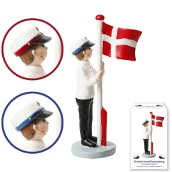 Dansk Student Danmark Flagg Figur Gutt Blå eller Rød