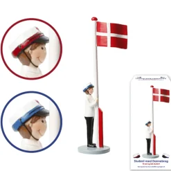 Dansk Student Danmark Flagg Figur Gutt Blå eller Rød