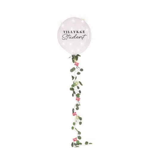 Dansk Student Tillykke LED Ballong & Ballonghale