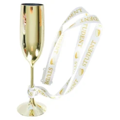Dansk Studentergilde Champagneglass Gull