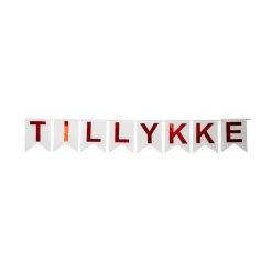 Dansk Tillykke Banner Rød