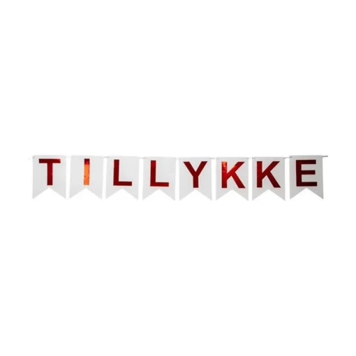 Dansk Tillykke Banner Rød
