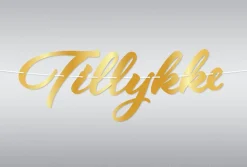 Dansk Tillykke Hengepynt Gull