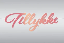 Dansk Tillykke Hengepynt Gullrosa